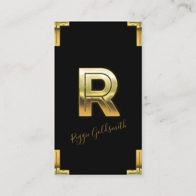 Gold R - Visitenkarte für den Erstflug und die Gre (Vorderseite)