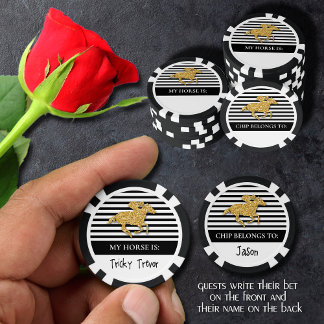 Gold Racehorse Derby Day Pokerchips
