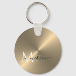 Gold Radial Metallic Script Name Schlüsselanhänger