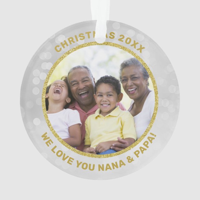 Gold Rahmen Foto Wir Liebe Sie Großeltern Ornament (Rückseite)