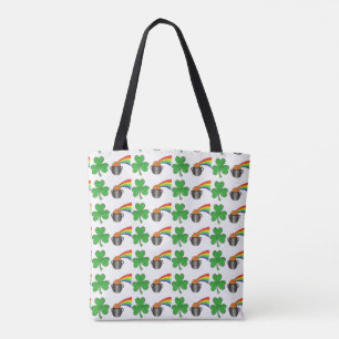 Gold Rainbow Kleeblatt St. Paddy's Day Tasche
