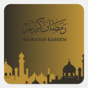 Gold Ramadan Kareem 2024 Quadratischer Aufkleber