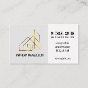 Gold Real Anwesen Logo Business Card Visitenkarte