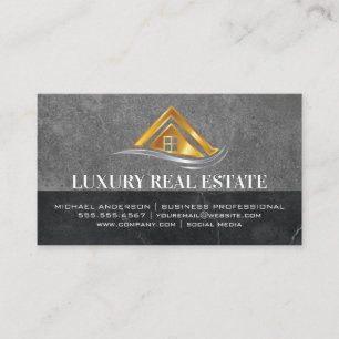 Gold-Real-Anwesen-Logo Slate Marble Visitenkarte