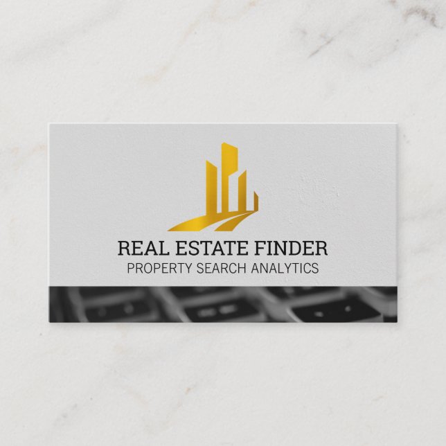 Gold-Real-Anwesen-Logo | Tastatur Visitenkarte (Vorderseite)