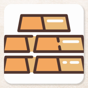 Gold Rechteckiger Pappuntersetzer