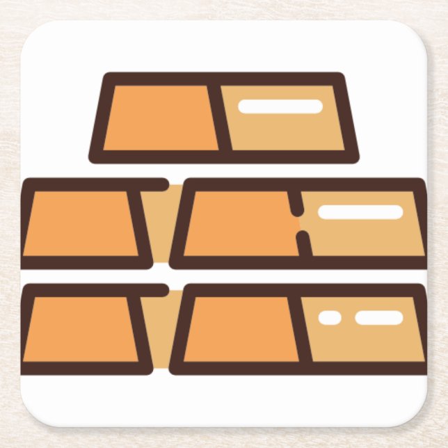 Gold Rechteckiger Pappuntersetzer (Vorderseite)