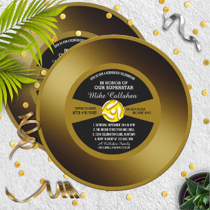 Gold Record Vinyl 45 Renten Party Einladung