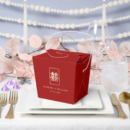 Gold Rectangle Double Happiness Chinese Wedding Geschenkschachtel