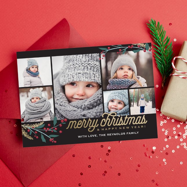 Gold Red Berries 6 FotoCollage | Frohe Weihnachten (Von Creator hochgeladen)