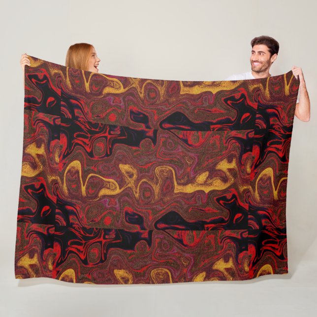 Gold Red Black Fire Stone Fleecedecke (Beispiel)