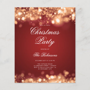 Gold Red Christmas Lights Einladungs-Programm & Me Flyer