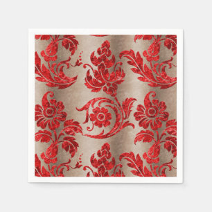 Gold Red Damask Serviette