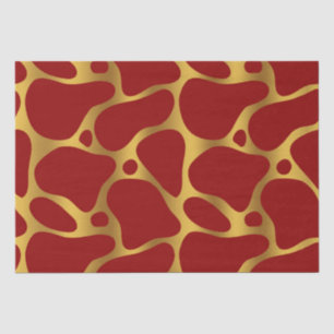 Gold & Red Giraffe Muster Seidenpapier