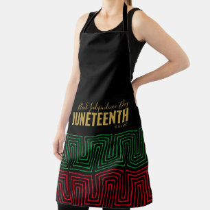 Gold Red Green Black Independence Day JUNETEENTY Schürze