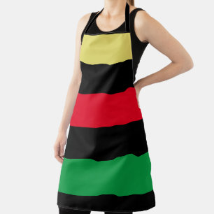 Gold Red Green Black Thick Lines Pan African Schürze