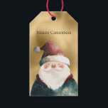 Gold Red Green Christmas Santa Claus Geschenkanhänger<br><div class="desc">Red Green Weihnachten Weihnachten Weihnachten Weihnachtsmann auf Glam Gold</div>
