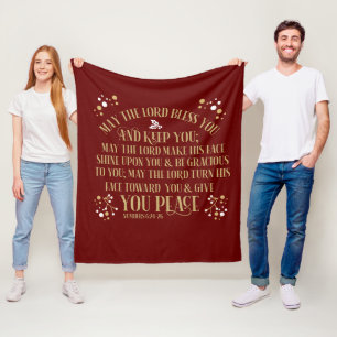 Gold Red Sessing Numbers Scripting Gebet Fleecedecke