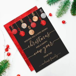 Gold Red Silver Glitzer Hängende Ornament Weihnach Feiertagskarte