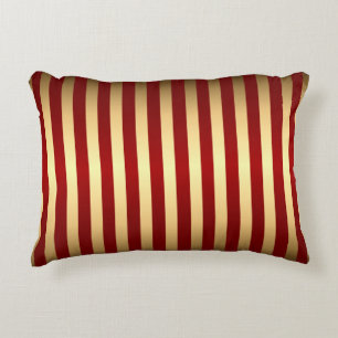 Gold Red Stripes Muster Zierkissen