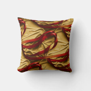 Gold Red Throw Kissen