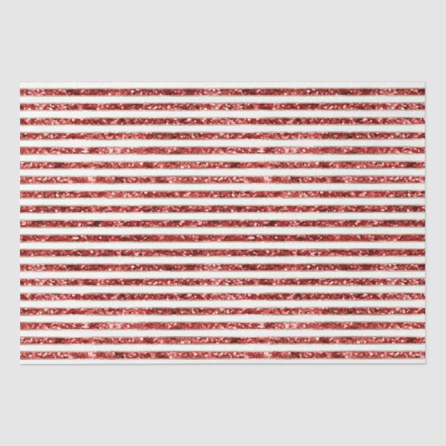 Gold Red White Glitzer Streifen Weihnachten Seidenpapier (Vorderseite)