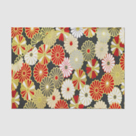 Gold Red White Japanisch Kimono Floral Decoupage Seidenpapier