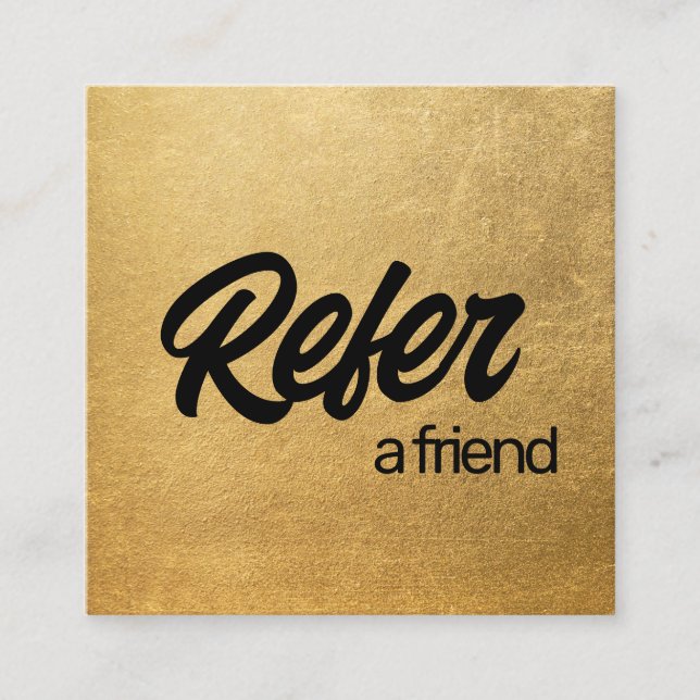 Gold Refer a Friend Empfehlungskarte (Vorderseite)