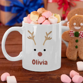Gold Reindeer Rudolph Minimalistische Weihnachtsze Kaffeetasse