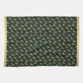 Gold Reindeer Winter Wonderland Kitchen Towels Geschirrtuch