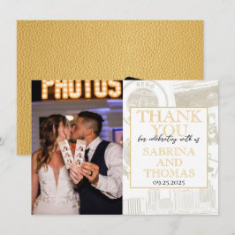 Gold Reno Wedding Foto Vielen Dank Dankeskarte
