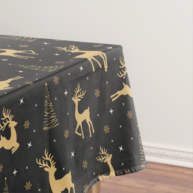 Gold Rentier Christmas Tablecloth Tischdecke (Beispiel)