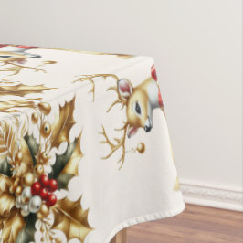Gold Rentier Holiday Tableclout Tischdecke