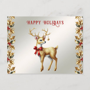 Gold Rentier Postkarte