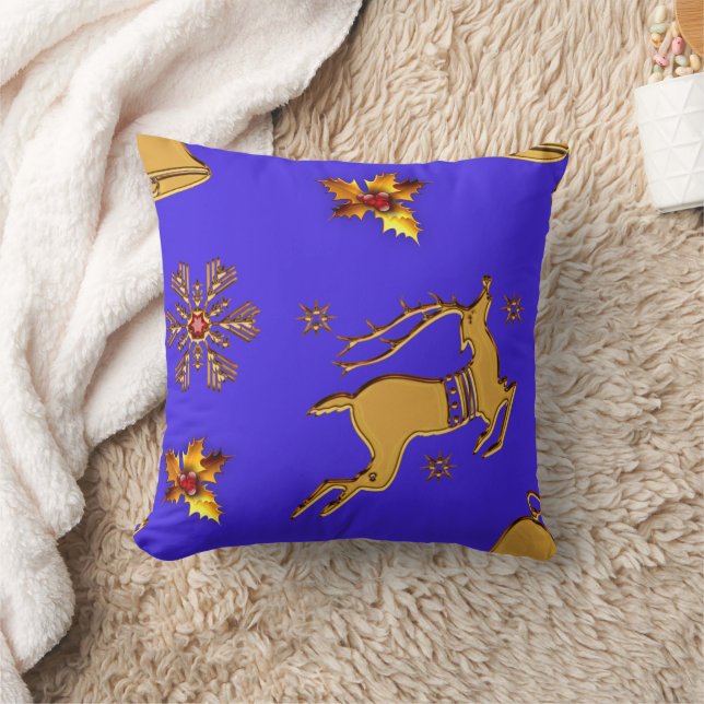 Gold Rentier Weihnachten Kissen (Decke)