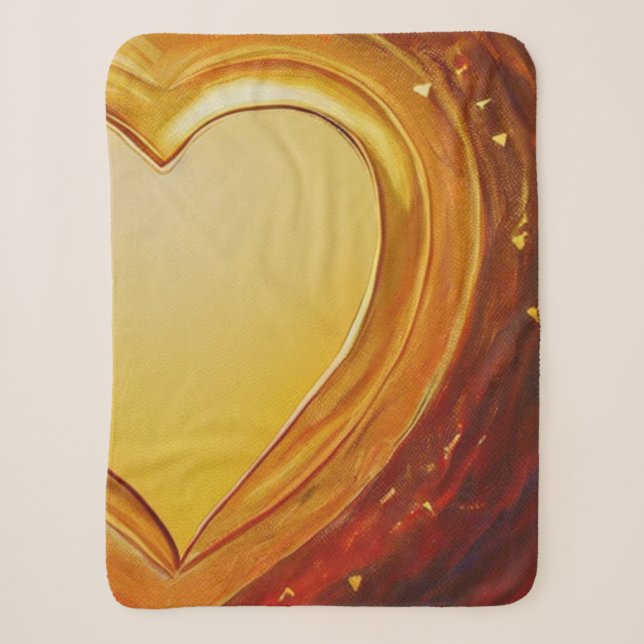 Gold Resonating Heart Sherpa Blanket Sherpadecke (Vorderseite)