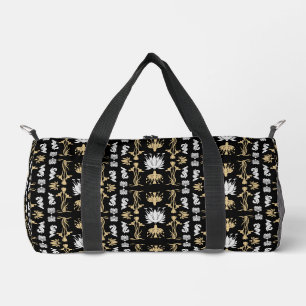 Gold Retro Art Nouveau Druck Duffle Bag