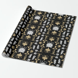Gold Retro Art Nouveau Print Geschenkpapier