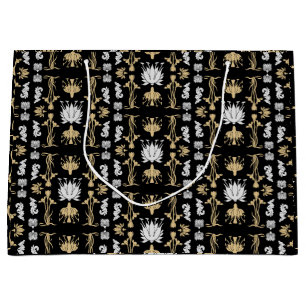 Gold Retro Art Nouveau Print Große Geschenktüte