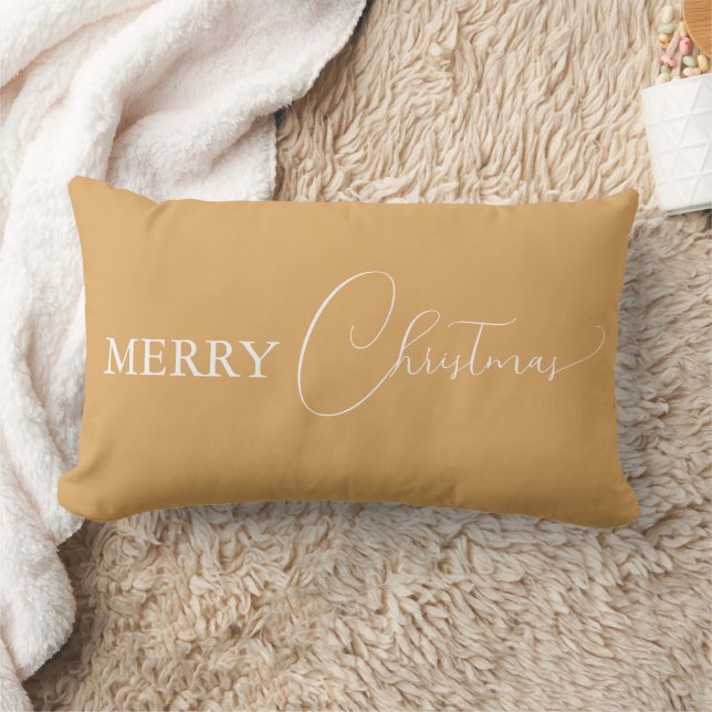 Gold Retro Boho Minimalistisch Frohe Weihnachten C Lendenkissen (Decke)
