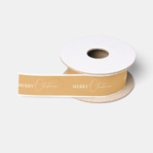 Gold Retro Boho Minimalistisch Frohe Weihnachten Satinband