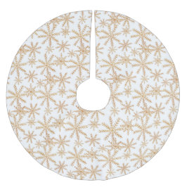 Gold Retro Snowflake Muster Polyester Weihnachtsbaumdecke