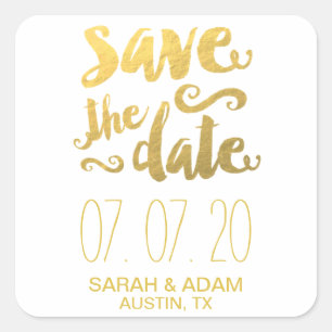 Gold Rette unser Datum   Save the Date Aufkleber