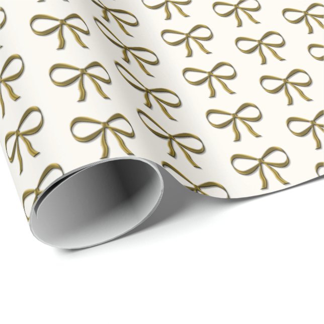 Gold Ribbon Bogen Vintag Geschenkpapier (Rolleneckpunkt)