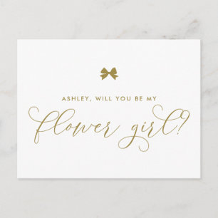 Gold Ribbon Bow Serez-Vous Ma Carte Flower Girl