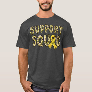 Gold Ribbon Leopard Print Support Squad Kindheit T-Shirt