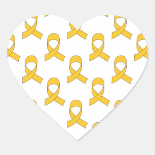 Gold Ribbon-Muster Herz-Aufkleber