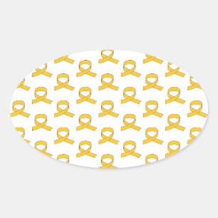 Gold Ribbon-Muster Ovaler Aufkleber