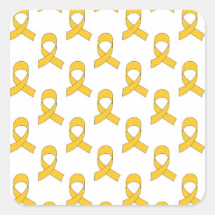 Gold Ribbon-Muster Quadratischer Aufkleber