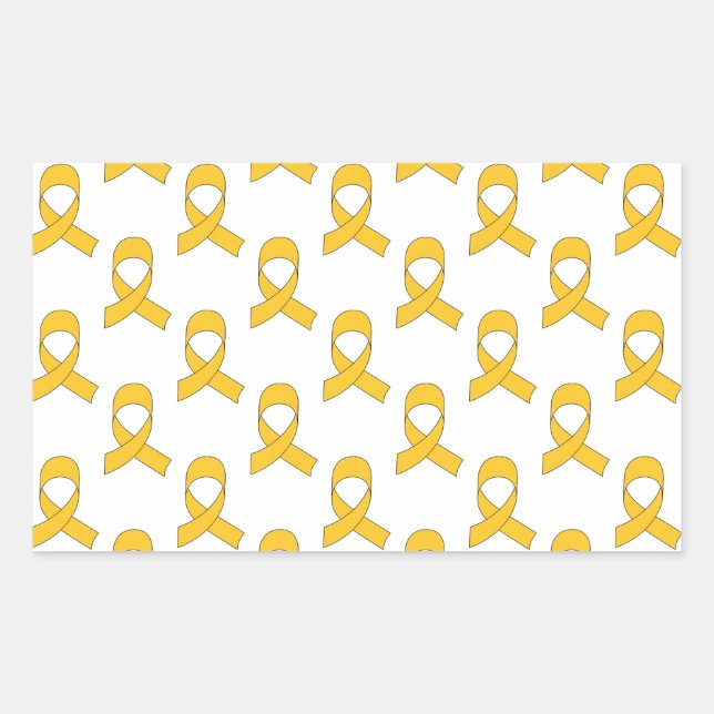 Gold Ribbon-Muster Rechteckiger Aufkleber (Vorderseite)